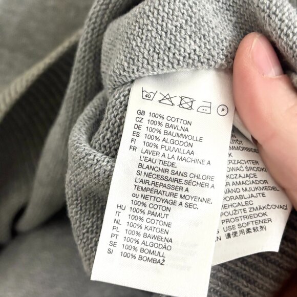 H&M Grey 100% Cotton Men's Sleeveless Sweater Vest - Sz Small - Picture 12 of 13